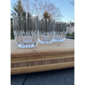 Mikasa Park Lane Double Old Fashioned 8 Oz Tumblers Glasses 3-7/8" ~set of 3